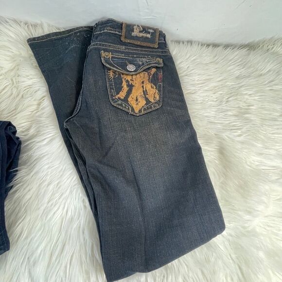 MEK Denim Santiago Distressed Straight Leg Jeans Sz 28 X 34 Long - Picture 5 of 14